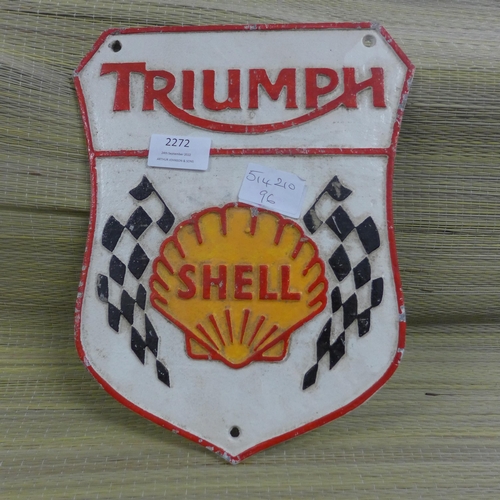 2272 - Triumph Shell sign * this lot is subject to VAT