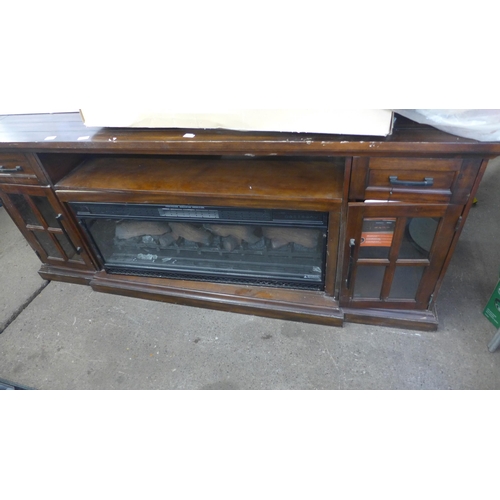 2446 - 8ft TV console with built-in fire