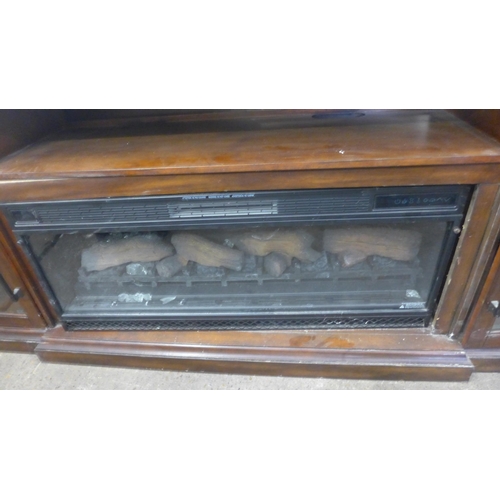 2446 - 8ft TV console with built-in fire