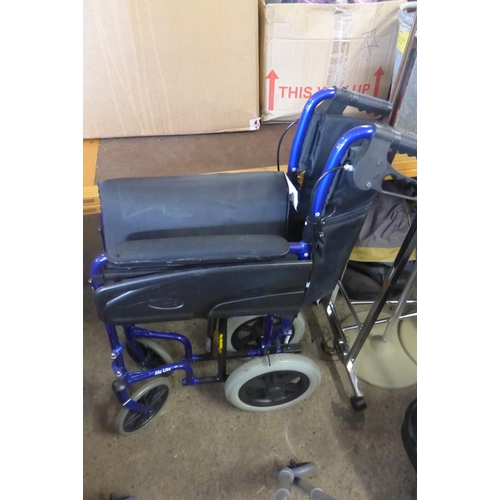 2464 - Alu Lite wheelchair with mobility walker with wheels