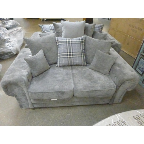 1466 - Pair of grey upholstered sofas * This lot is subject to VAT