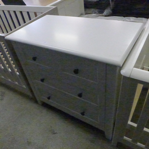 1538 - A white painted three drawer chest