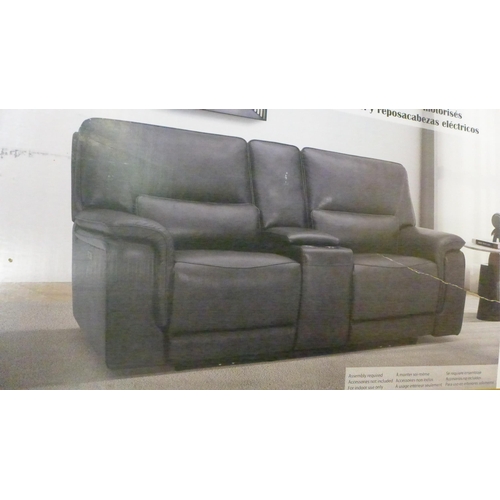 1477 - Maxwell 2 Seater Grey    Recliner Leather , Original RRP £1166.66 + vat (413-20)  * This lot is subj... 