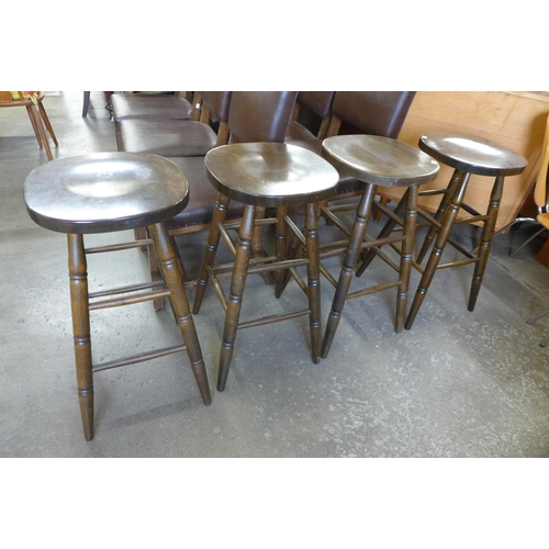 173 - A set of four beech bar stools