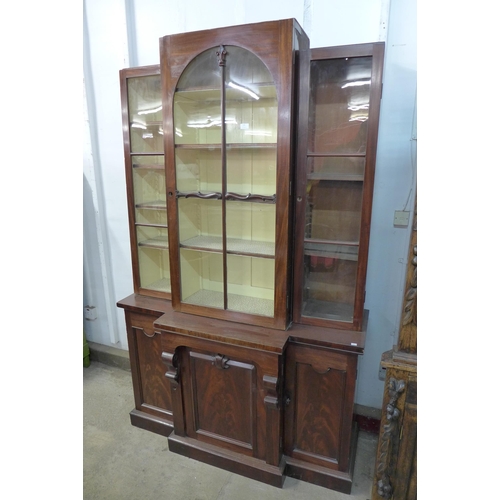 235 - A Victorian mahogany breakfront bookcase