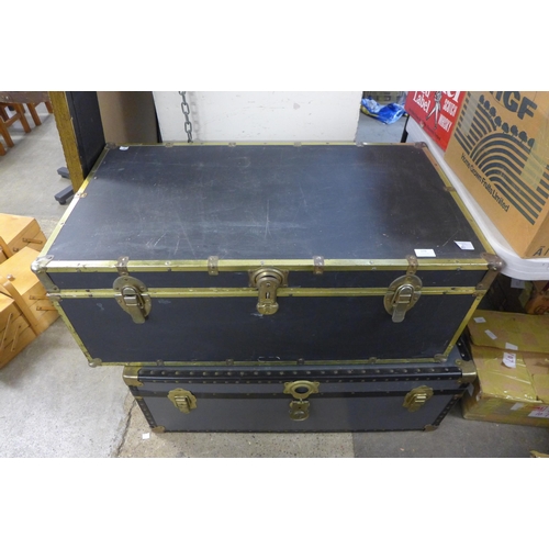 279 - Two vintage steamer trunks