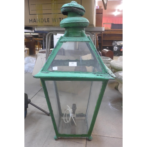 289 - A painted metal street lantern