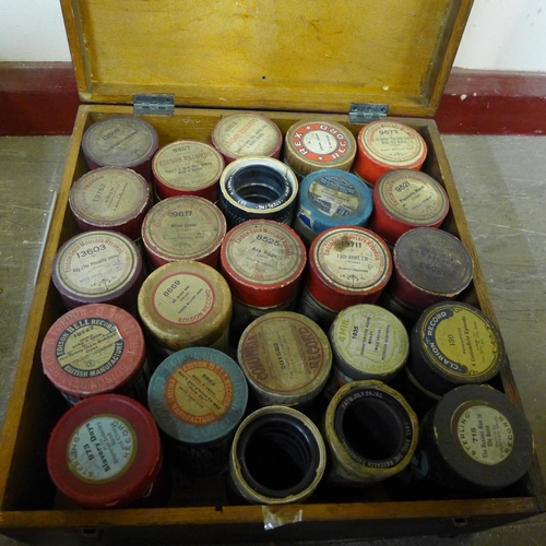 354 - Twenty-four early cylinder records in wooden case