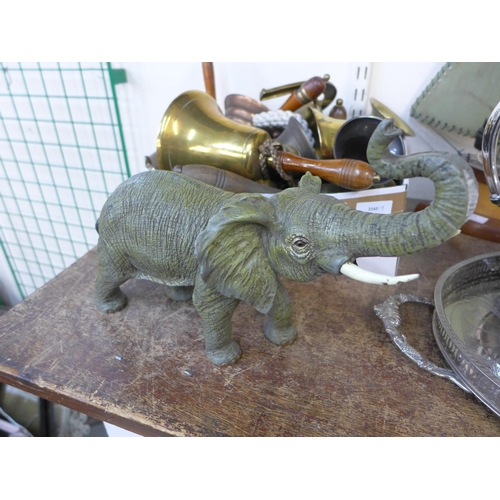 356 - A Franz Bergman style painted bronze elephant