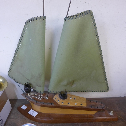 359 - A teak sailing boat lamp