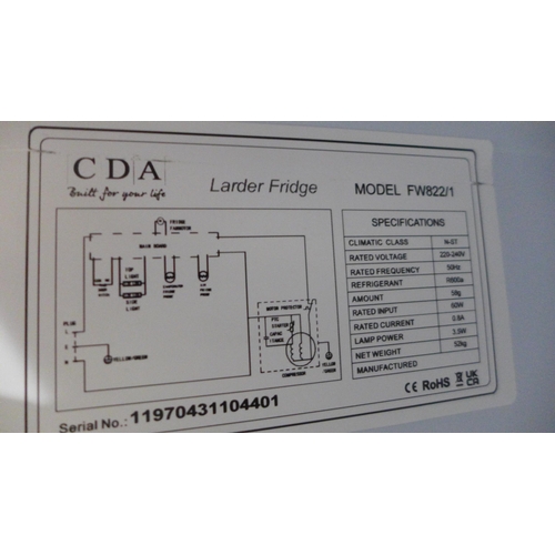 3294 - CDA Integrated Larder Fridge - model no:- FW822, original RRP £513.33 inc. VAT (357-12) * This lot i... 