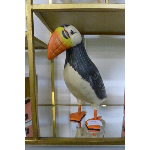 1332 - A wooden decorative puffin, H 21cms (PUFF0112)   #