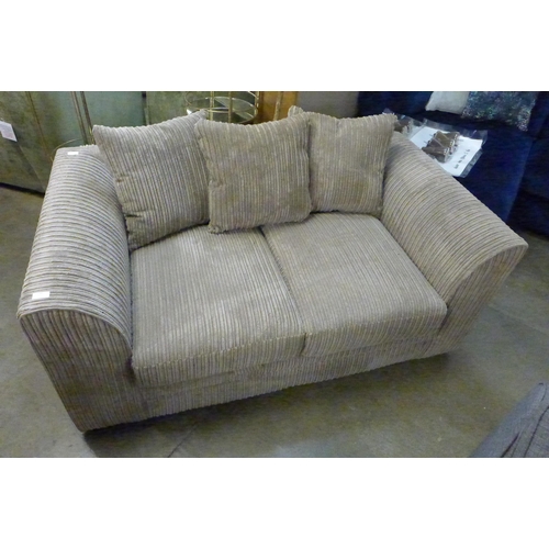 1339 - A mink cord two seater sofa