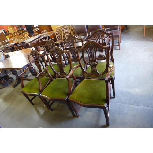 180 - A set of six Hepplewhite style mahogany dining chairs