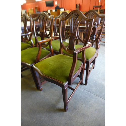 180 - A set of six Hepplewhite style mahogany dining chairs