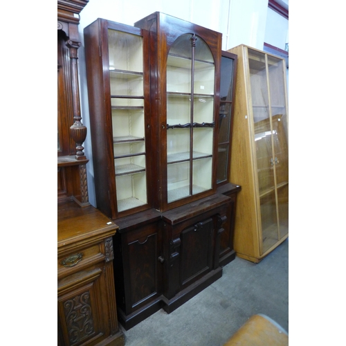 197 - A Victorian mahogany breakfront bookcase