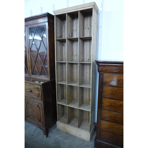 30 - A tall Victorian pine pigeon hole cabinet