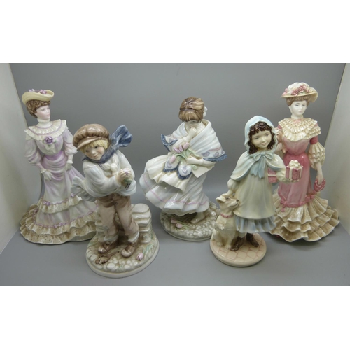 609 - Five Coalport figures