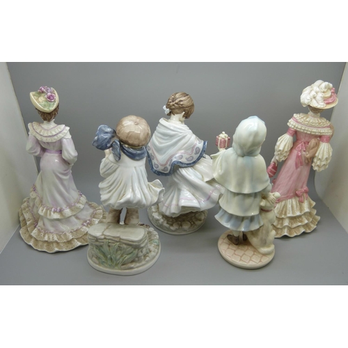 609 - Five Coalport figures