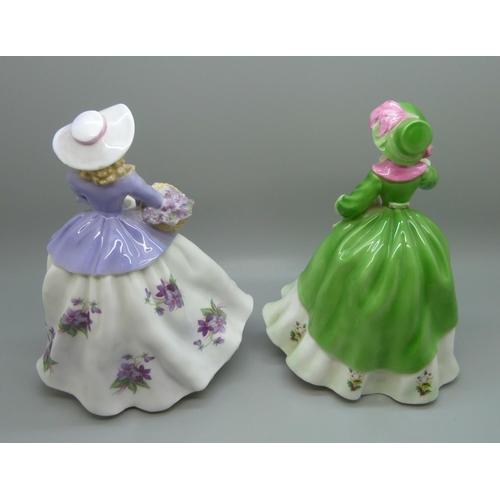 612 - Two Royal Worcester limited edition figures; Sweet Holly and Sweet Violet