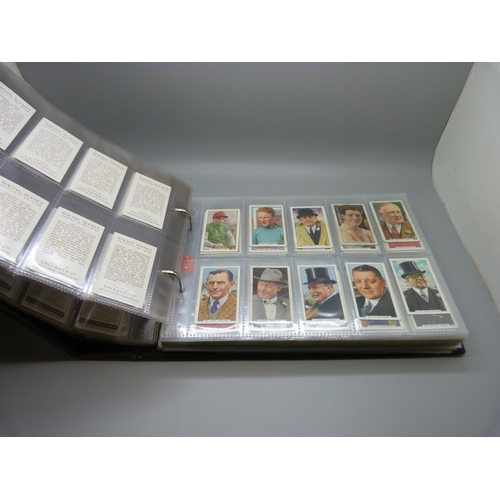 618 - Cigarette cards; an album of cigarette cards containing 10 complete sets including Churchman’s Boxin... 