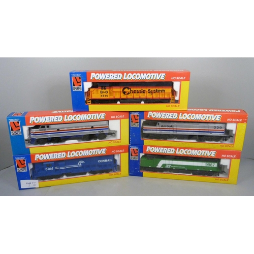 651 - Five HO gauge Life-Like Trains model locomotives, boxed