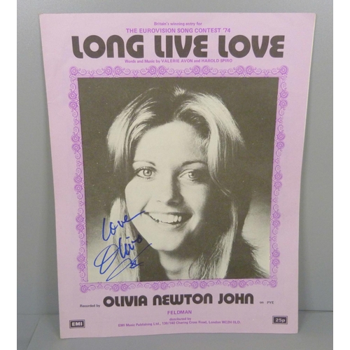 661 - Olivia Newton-John autographed sheet music