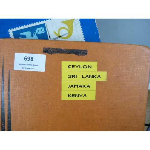 698 - Two stamp albums including Sri Lanka, Kenya, Cyprus and Malta