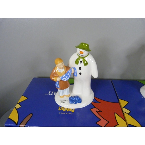 716 - Two Coalport Characters Snowman figures, boxed