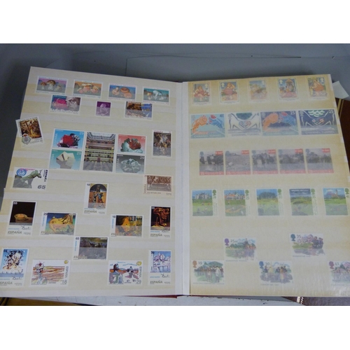 723 - Two albums of stamps including Spanish sheets