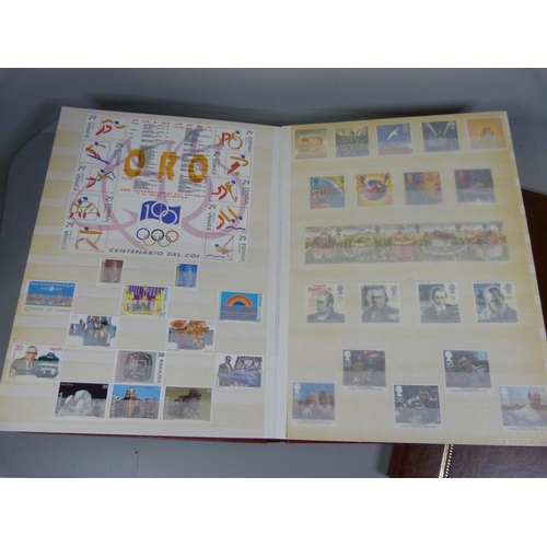 723 - Two albums of stamps including Spanish sheets