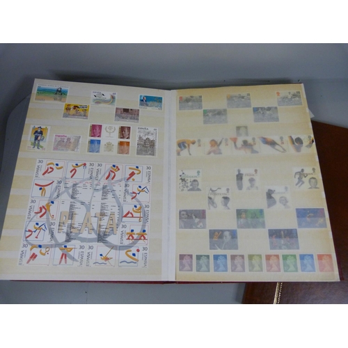 723 - Two albums of stamps including Spanish sheets