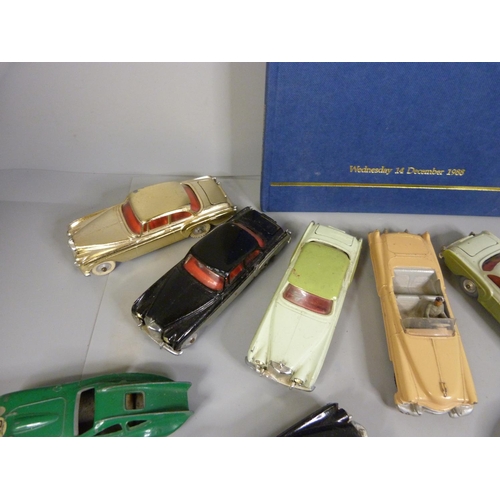 730 - A collection of Dinky Toys including 182 Porsche 356A Coupe with box, Corgi Toys and a Dinky Toys bo... 