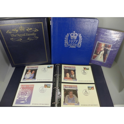 735 - Stamps; box of Royalty stamps with several better items, Gibraltar Diana pack, Canada six volume Dia... 