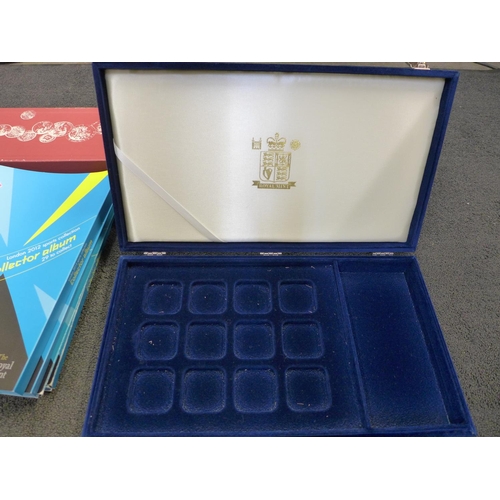 750 - A box of empty coin albums including four Olympic