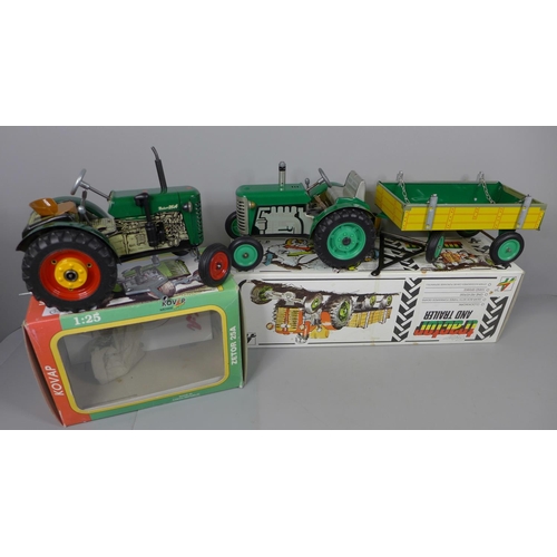 779 - Two tin-plate wind-up models of tractors, both Kovap, boxed