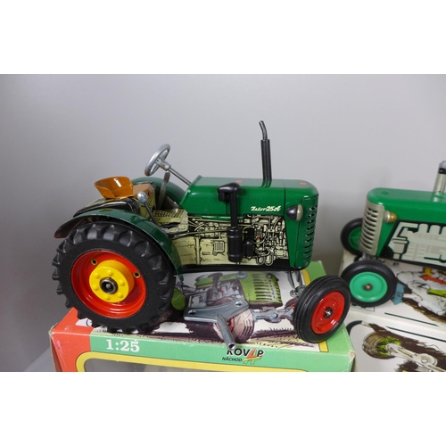 779 - Two tin-plate wind-up models of tractors, both Kovap, boxed