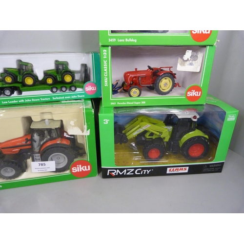 785 - Eight Siku die-cast model tractors, boxed