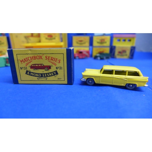 789 - Matchbox 1-75 series Moko Lesney die-cast model vehicles, numbered 1, 1 accessory, 2, 3, 3 accessory... 