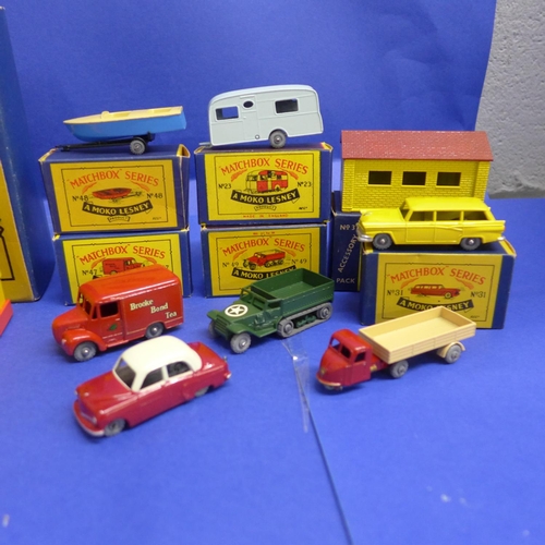 789 - Matchbox 1-75 series Moko Lesney die-cast model vehicles, numbered 1, 1 accessory, 2, 3, 3 accessory... 