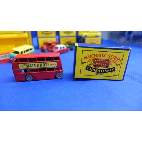 789 - Matchbox 1-75 series Moko Lesney die-cast model vehicles, numbered 1, 1 accessory, 2, 3, 3 accessory... 