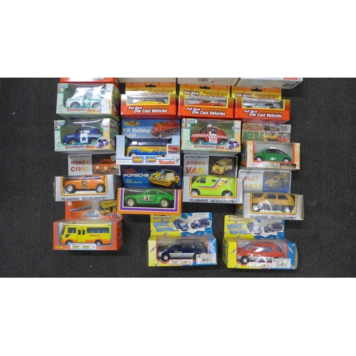 802 - A collection of die-cast model vehicles, Simba, Beetle, Campervans, etc. (27)