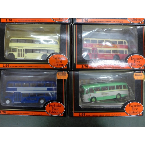 813 - A collection of eighteen EFE Bus and coach die-cast model vehicles, boxed