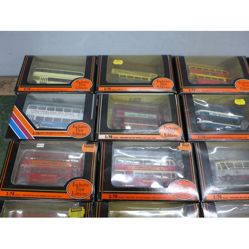 813 - A collection of eighteen EFE Bus and coach die-cast model vehicles, boxed