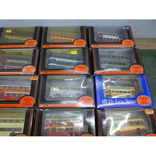 813 - A collection of eighteen EFE Bus and coach die-cast model vehicles, boxed