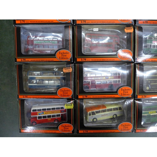 818 - A box of twenty-two EFE die-cast model buses, boxed