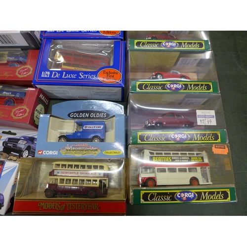 819 - A box of twenty-five Corgi Classic Models and other die-cast model vehicles, boxed