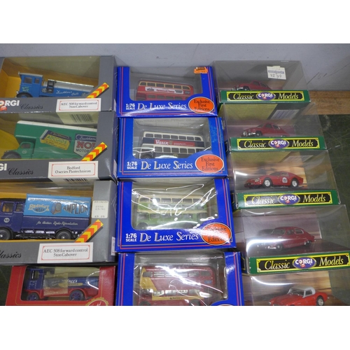 819 - A box of twenty-five Corgi Classic Models and other die-cast model vehicles, boxed