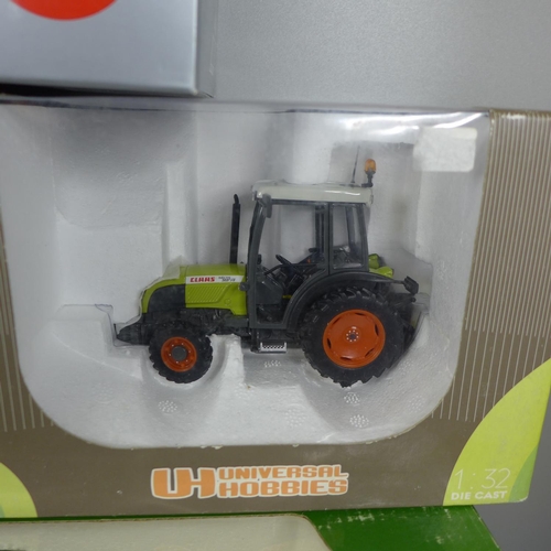 836 - Four die-cast model tractors, including Britains and Siku