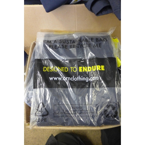 2118 - Large box of workwear clothing trousers and t-shirts